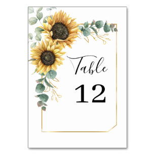 Numeração De Mesa Número de Mesa Floral de Girassol Eucalipto Person