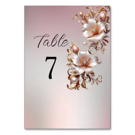 Numeração De Mesa Número de Mesa Floral Rosa Decorativo