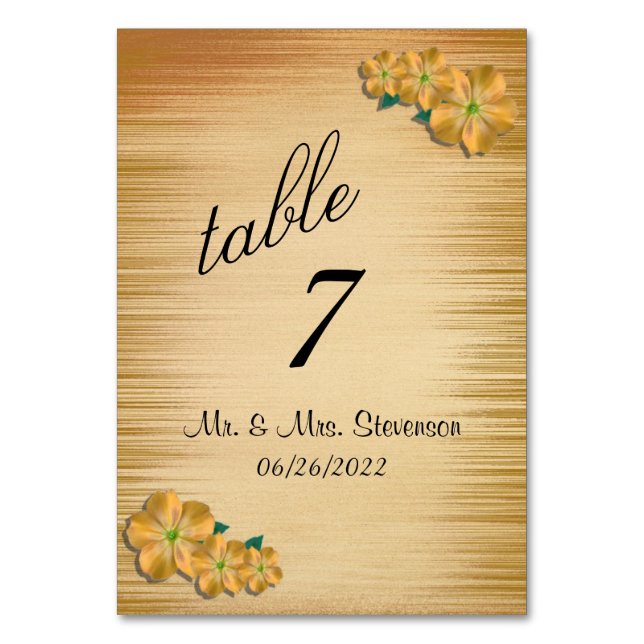 Numeração De Mesa Número de Mesa Floral Rústico (Frente)