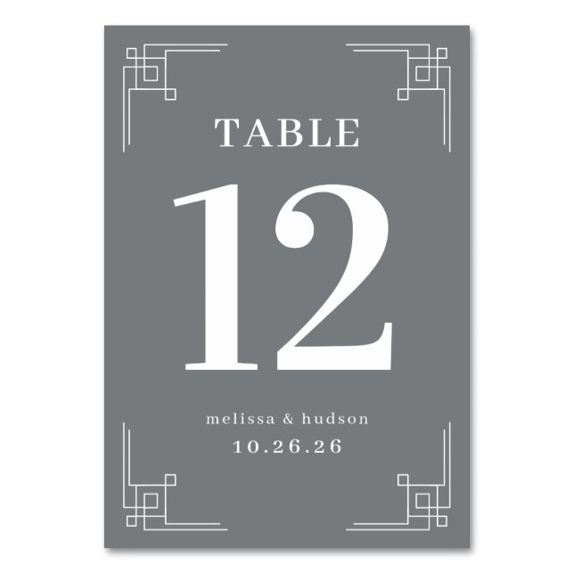 Numeração De Mesa Número de Mesa Geométrico Cinza Elegante (Frente)