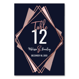Numeração De Mesa Número de Mesa Geométrico Rosa Dourado Azul Marinh