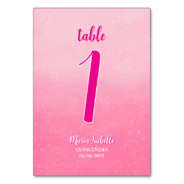Numeração De Mesa Número de mesa Glitter Rosa Quinceñera