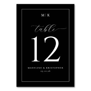 Numeração De Mesa Número de Mesa Minimalista Preto Elegante