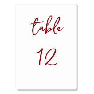 Numeração De Mesa Número de mesa minimalista vermelho e branco