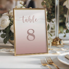 Numeração De Mesa Número de Mesa Moderno com Gradiente de Ouro Rosa 