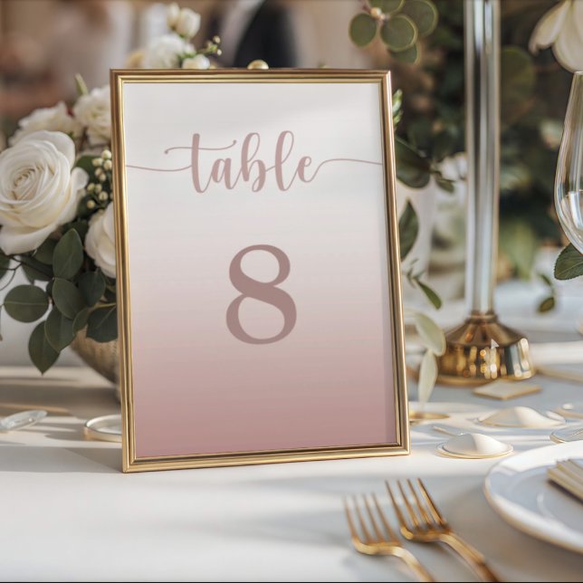 Numeração De Mesa Número de Mesa Moderno com Gradiente de Ouro Rosa  (Criador carregado)