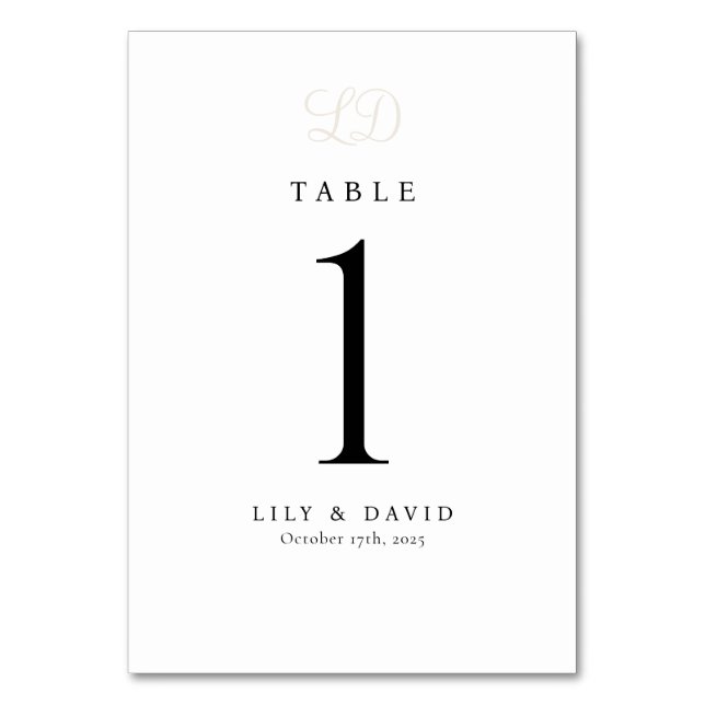 Numeração De Mesa Número de Mesa Monograma Moderno (Frente)
