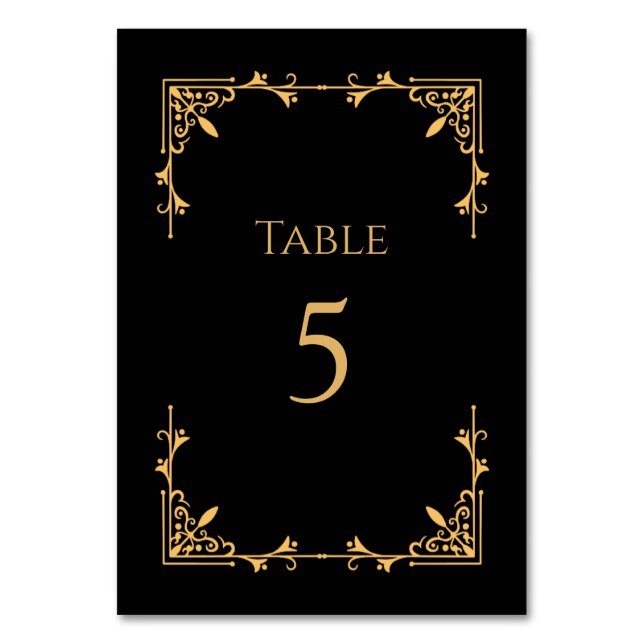 Numeração De Mesa Número de Mesa para Casamento Royal Regency Black  (Frente)