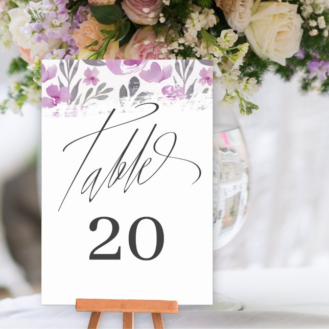 Numeração De Mesa Número de Mesa Peônia Rosa Aquarela Boho (Criador carregado)