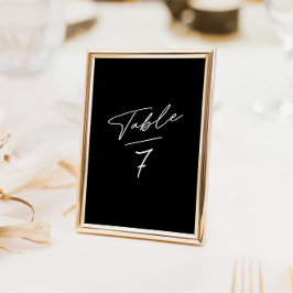 Numeração De Mesa Número de Mesa Preto Caligrafia Minimalista Simple