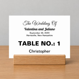 Numeração De Mesa Número de Mesa Preto e Branco com Tipografia para