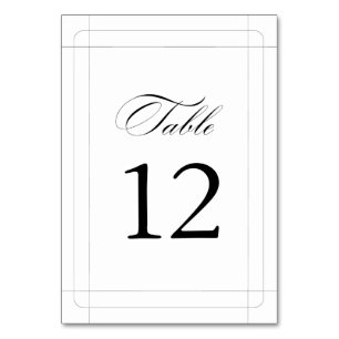 Numeração De Mesa Número de Mesa Preto e Branco Vintage Elegante