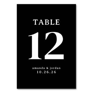 Numeração De Mesa Número de Mesa Preto Elegante