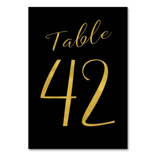 Numeração De Mesa Número de mesa preto elegante com brilho dourado p (Frente)