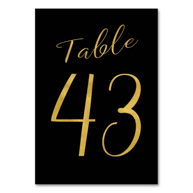 Numeração De Mesa Número de mesa preto elegante com brilho dourado p (Frente)