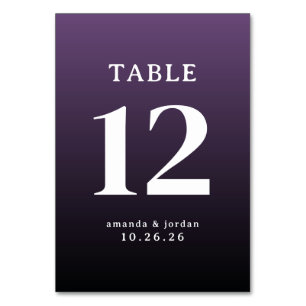 Numeração De Mesa Número de Mesa Roxo Elegante