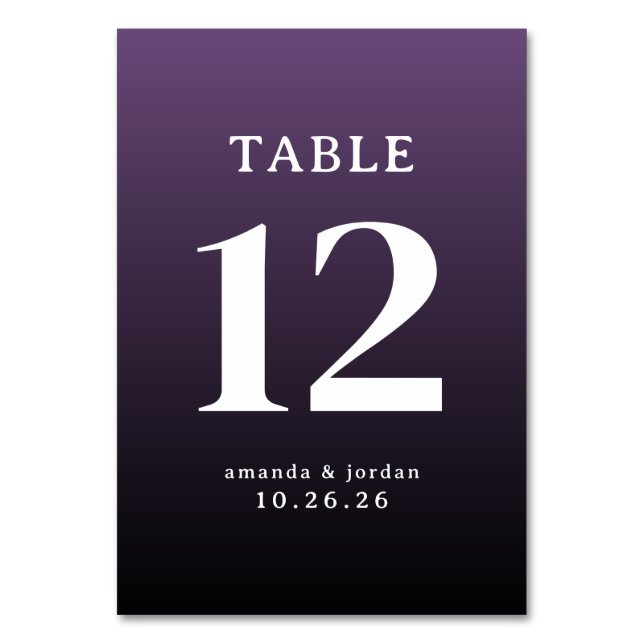 Numeração De Mesa Número de Mesa Roxo Elegante (Frente)