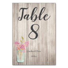 Numeração De Mesa Número de mesa rústico jarra de pedreiro floral ro