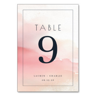Numeração De Mesa Número de Mesa Sereno Rosa em Aquarela