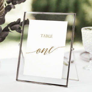 Numeração De Mesa Número de mesa um em grafite dourada elegante
