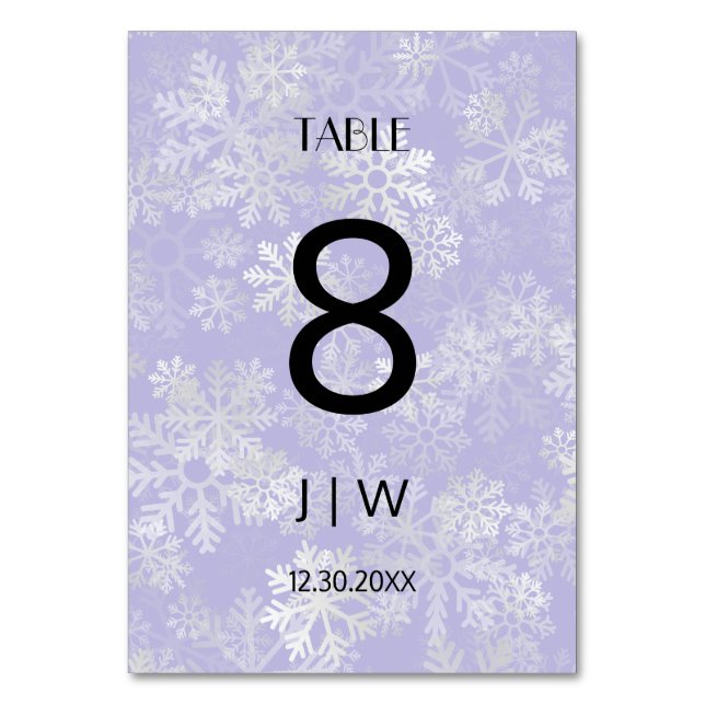 Numeração De Mesa Número de Natal com neve  (Frente)