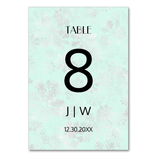 Numeração De Mesa Número de natal nevado (Frente)