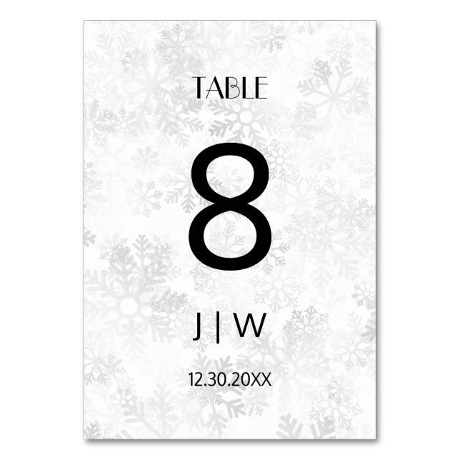 Numeração De Mesa Número de natal nevado (Frente)