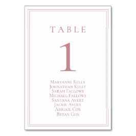 Numeração De Mesa Número de Tabela Clássica do Rosa Dusty com Gráfic