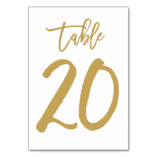 Numeração De Mesa Número de Tabela com Letra de Mão Chic Dourado   M