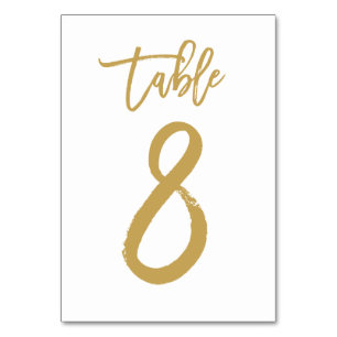 Numeração De Mesa Número de Tabela com Letra de Mão Chic Dourado   M
