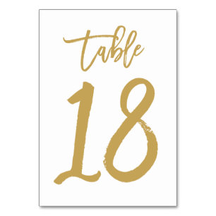 Numeração De Mesa Número de Tabela com Letra de Mão Chic Dourado   M