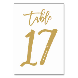 Numeração De Mesa Número de Tabela com Letra de Mão Chic Dourado   M