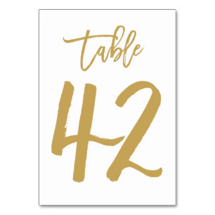Numeração De Mesa Número de Tabela com Letra de Mão Chic Dourado   M