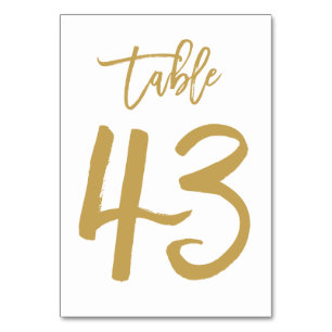 Numeração De Mesa Número de Tabela com Letra de Mão Chic Dourado   M