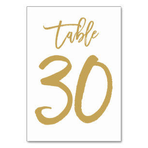 Numeração De Mesa Número de Tabela com Letra de Mão Chic Dourado M