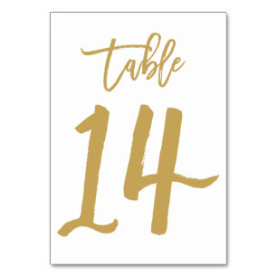 Numeração De Mesa Número de Tabela com Letra de Mão Chic Dourado M