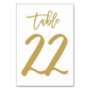 Numeração De Mesa Número de Tabela com Letra de Mão Chic Dourado   M
