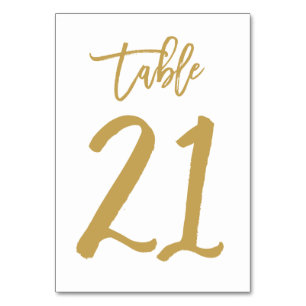 Numeração De Mesa Número de Tabela com Letra de Mão Chic Dourado M