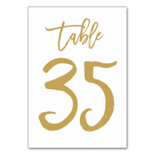 Numeração De Mesa Número de Tabela com Letra de Mão Chic Dourado   M