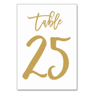 Numeração De Mesa Número de Tabela com Letra de Mão Chic Dourado   M