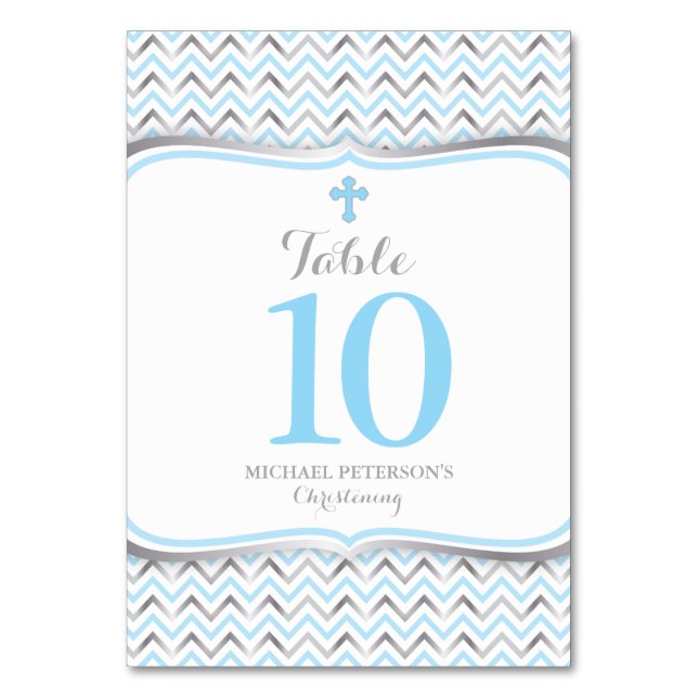 Numeração De Mesa Número de Tabela Cruzada - Azul e Prata (Frente)