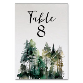 Numeração De Mesa Número de Tabela da Floresta de Aquarela Russa