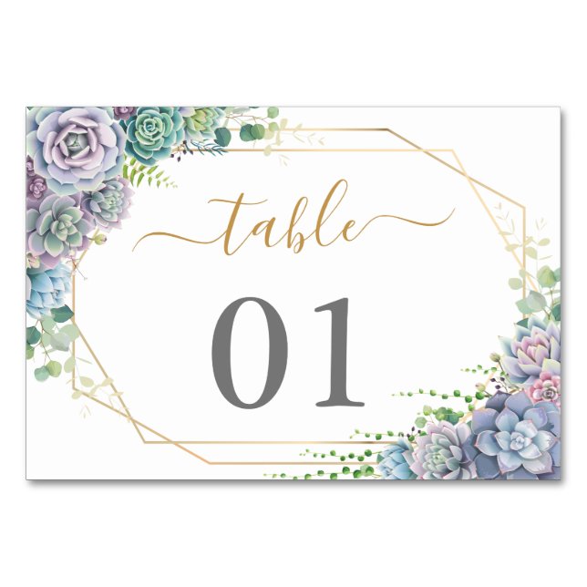 Numeração De Mesa Número de Tabela de Casamento botânico bem-sucedid (Frente)