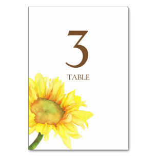 Numeração De Mesa Numero de Tabela de Casamento de Girassol