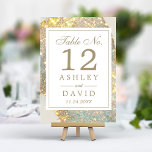 Numeração De Mesa Número de Tabela de Casamento de Glitter Moderno I<br><div class="desc">Adicione um toque de brilho mágico à sua recepção de casamento com estes números de mesa deslumbrantes. Apresentando um fundo iridescente mesmerizante com efeito brilhante,  estas cartas criam um aspecto luxuoso e atraente. Personalize facilmente com os números das tabelas para uma configuração de mesa coesa e inesquecível.</div>