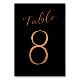 Numeração De Mesa Número de tabela de casamento preto de cobre