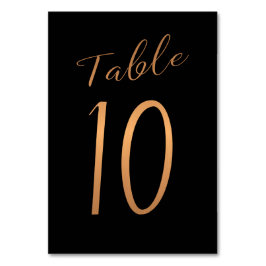 Numeração De Mesa Número de tabela de casamento preto de cobre