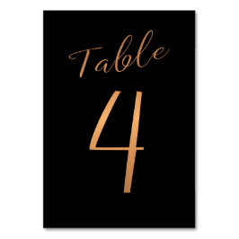Numeração De Mesa Número de tabela de casamento preto de cobre