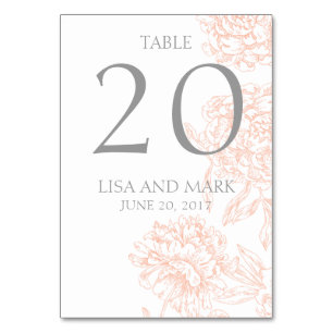 Numeração De Mesa Número de Tabela de Casamento vintage Floral da Ci