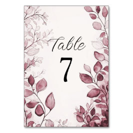 Numeração De Mesa Número de Tabela de Folhas Vermelhas Modernas